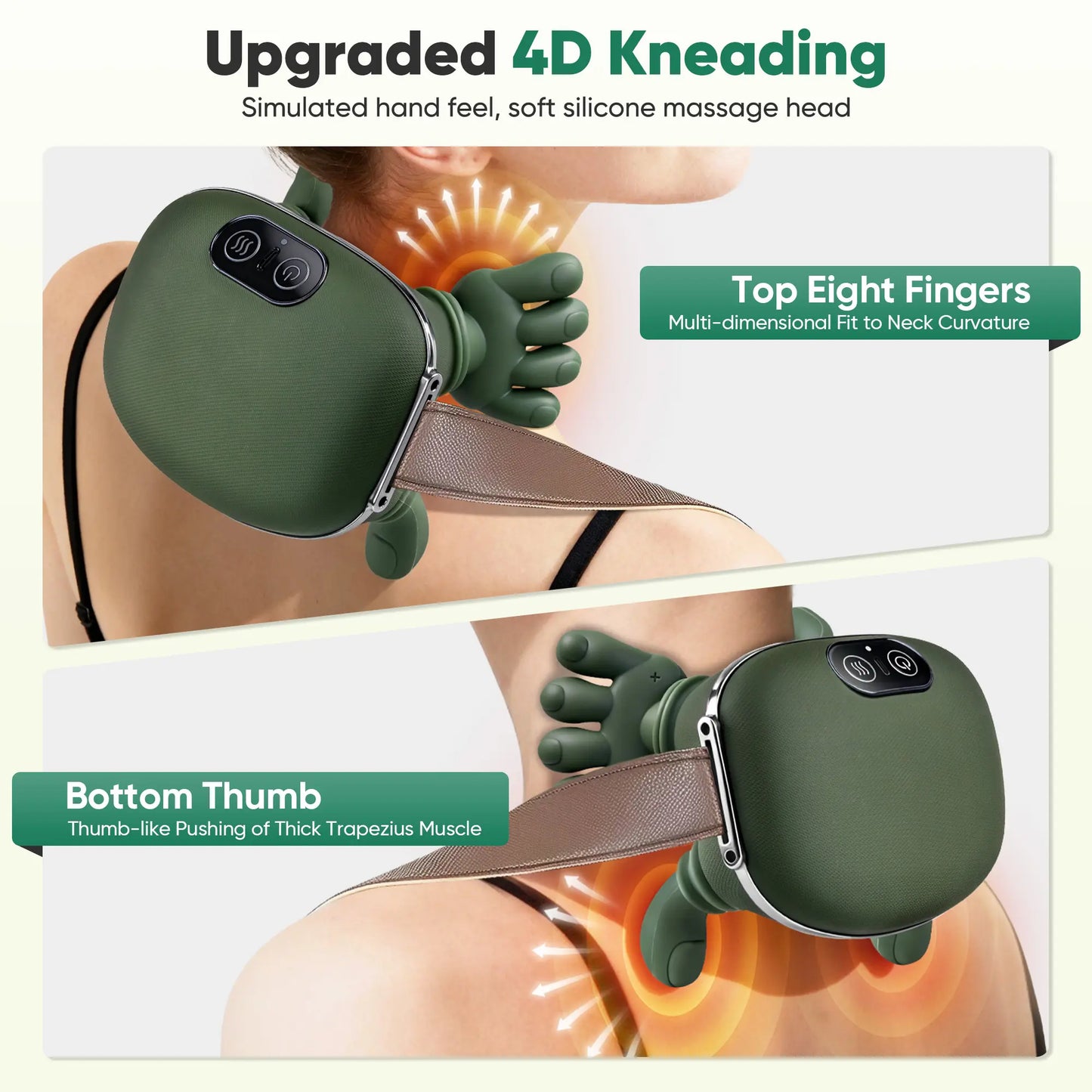 Electric 3D Kneading Neck & Shoulder Massager, Heat, Wireless, Portable, Deep Tissue Pain Relief (2026 Upgrade)