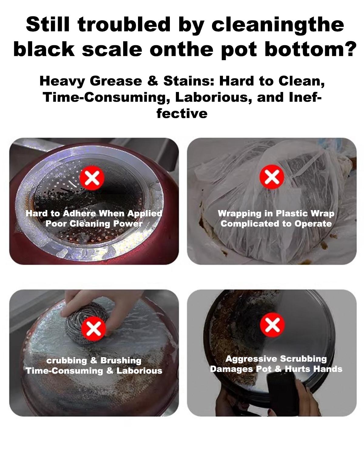 Pot Bottom Black Stain Remover Seaweed Mud Mask Stain Remover Stainless Steel Stain Remover Kitchen Heavy Grease Remover Powerful Grease and Grime Cleaner Blackened Residue Remover