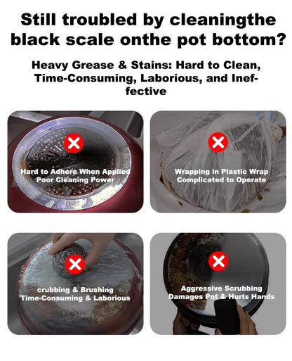Pot Bottom Black Stain Remover Seaweed Mud Mask Stain Remover Stainless Steel Stain Remover Kitchen Heavy Grease Remover Powerful Grease and Grime Cleaner Blackened Residue Remover